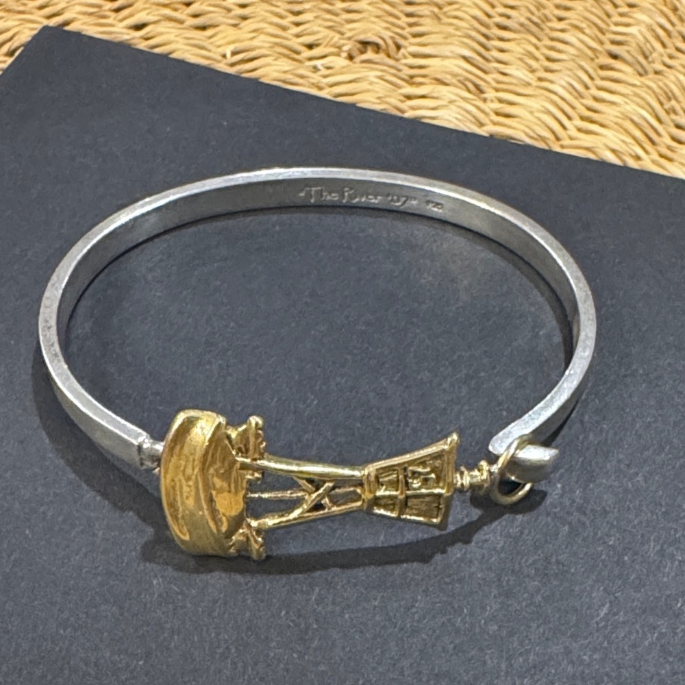 Gold and Silver Bouy Bangle Bracelet